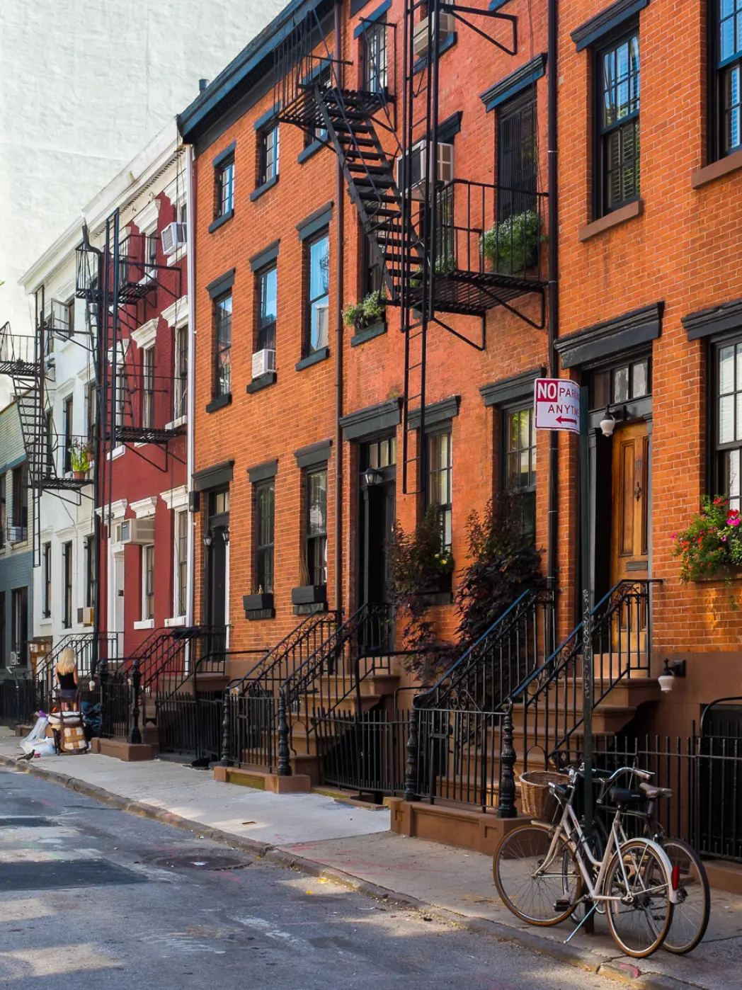 New York office. Street view of a red brick building.